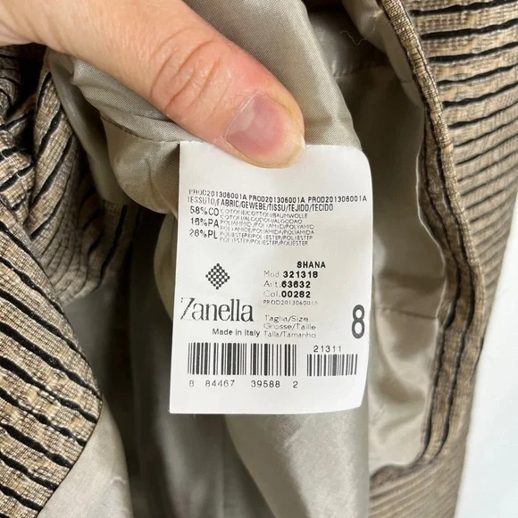 Zanella Italy Metallic Stripe Blazer 8 Dark Academia Heritage Luxe Jacket Office - Picture 3 of 10
